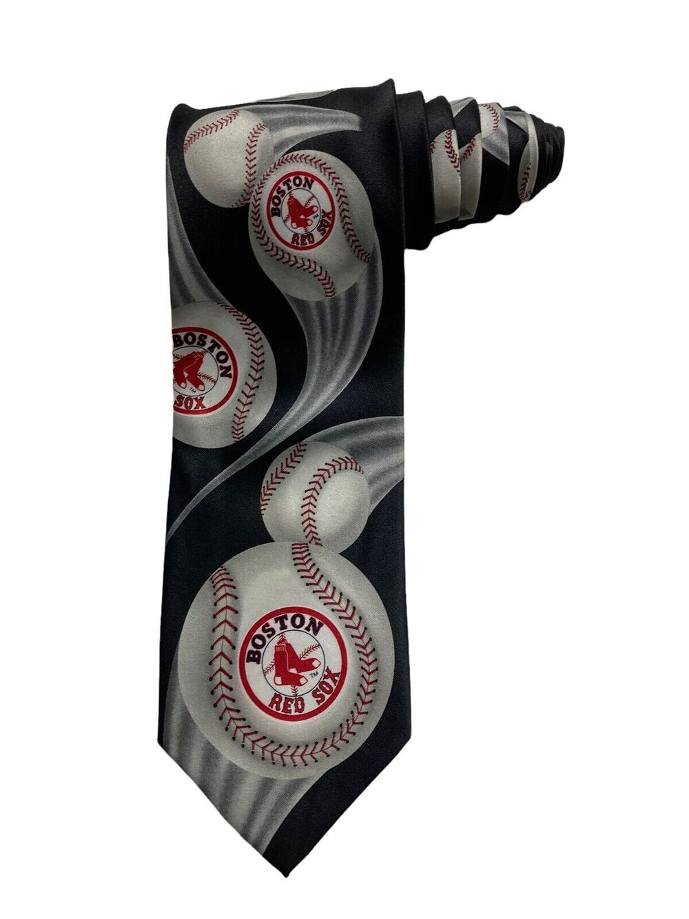 Ralph Marlin MLB Boston Red Sox Curve Ball Baseball Vintage Novelty Necktie